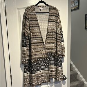 LuLaRoe Women's Cardigan - Brown and Black Pattern